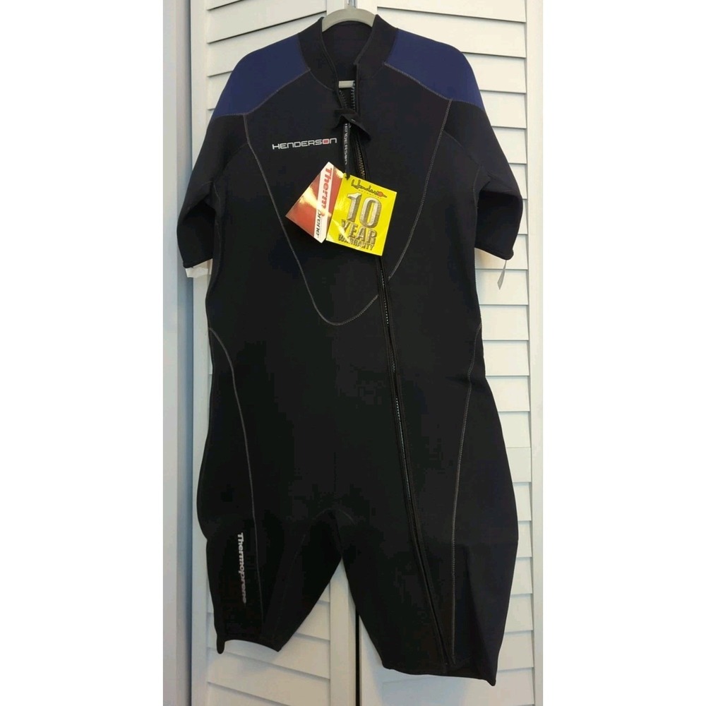 Henderson Thermoprene Shorty Wetsuit Men's 6XLT Black Blue Dive Surf Watersport